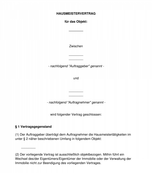 Hausmeistervertrag