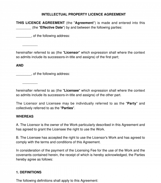 Intellectual Property Licence Agreement