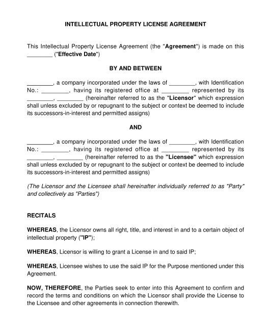 Intellectual Property License Agreement