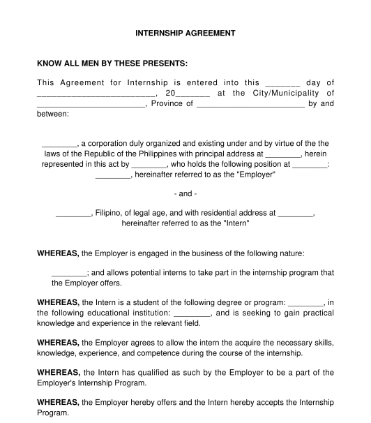 Internship Agreement