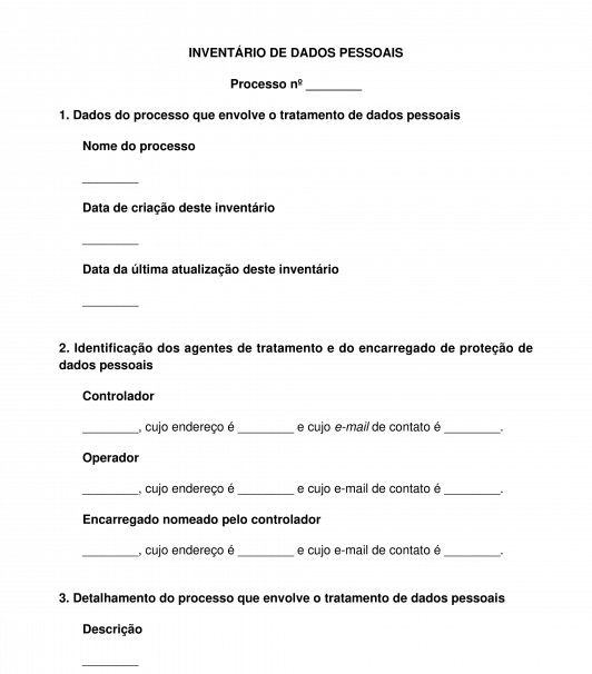 Inventário de dados pessoais