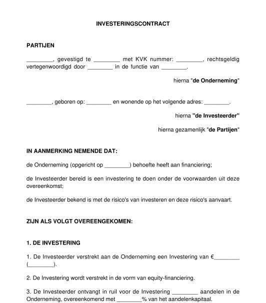 Investeringscontract