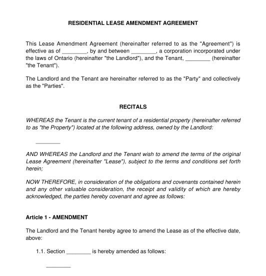 Lease Amendment Agreement