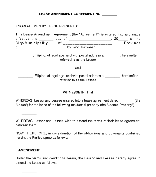 Lease Amendment Agreement