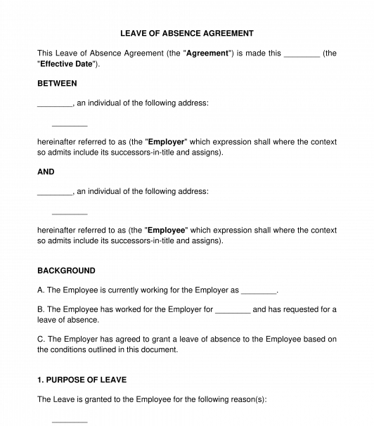 Leave of Absence Agreement