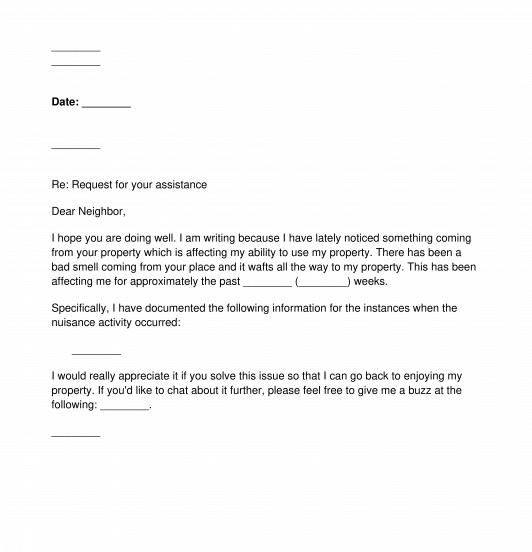 letter-to-neighbor-about-nuisance-sample-template