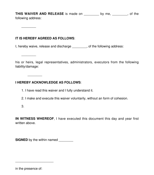 Letter Of Waiver Sample Template Word And Pdf