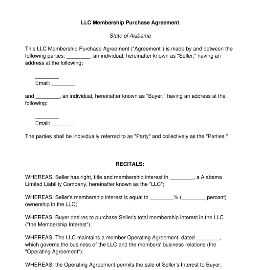 LLC Membership Purchase Agreement