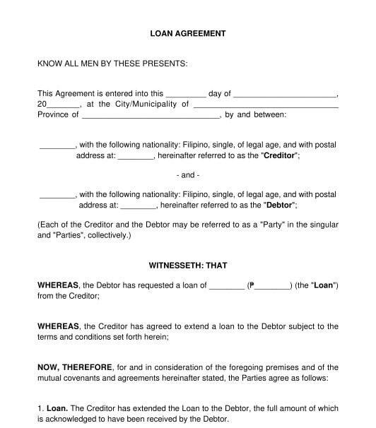 Sample Letter Of Loan Agreement With Collateral from www.wonder.legal