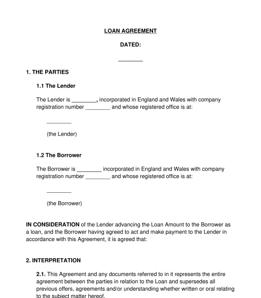 loan repayment agreement template free