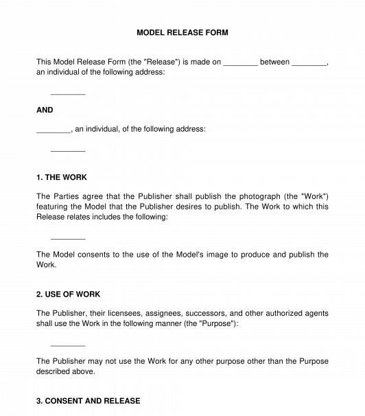 Model Release Form