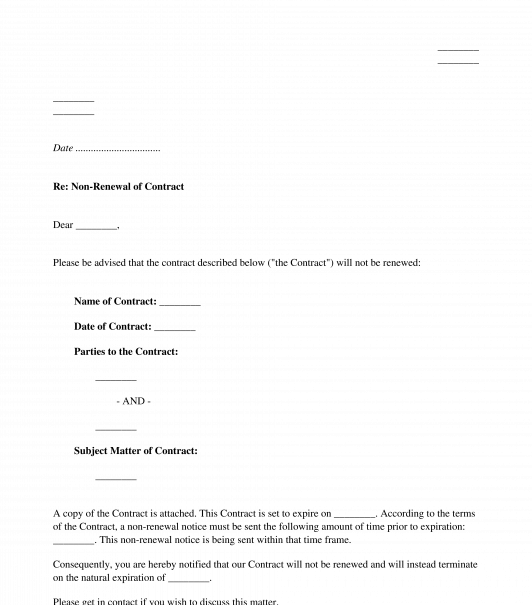 notice-of-non-renewal-of-contract-sample-template