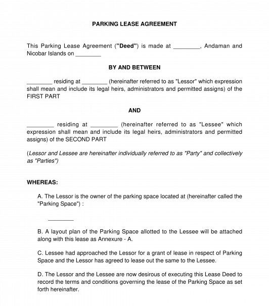 Parking Lease Agreement