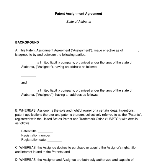 Patent Assignment Agreement