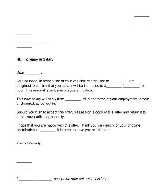 Pay Raise Letter Template from www.wonder.legal
