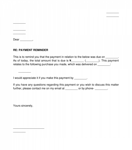 Payment Reminder Letter