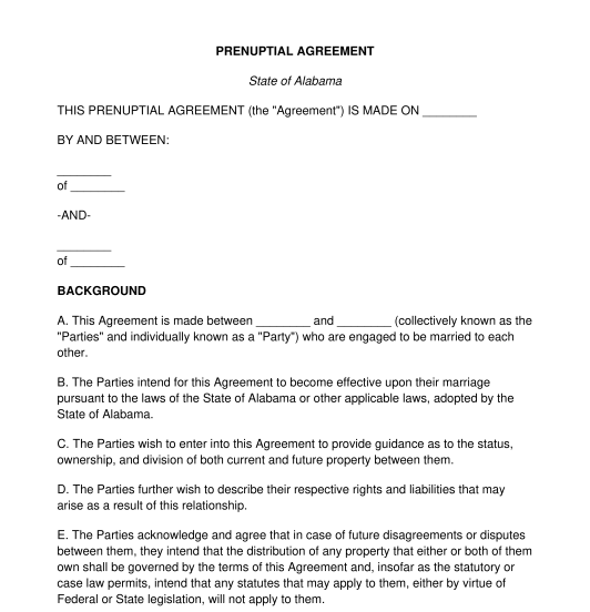 Postnuptial Agreement Template