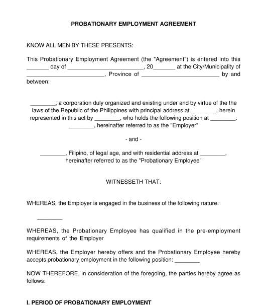 Probationary Employment Agreement