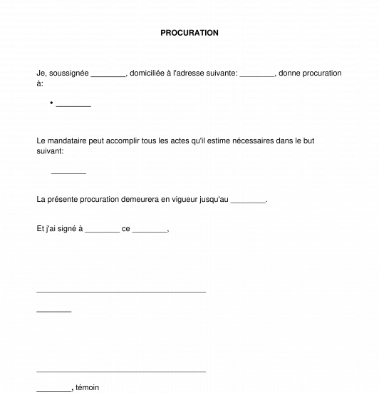 Procuration Exemple, Modèle à Remplir Word & PDF