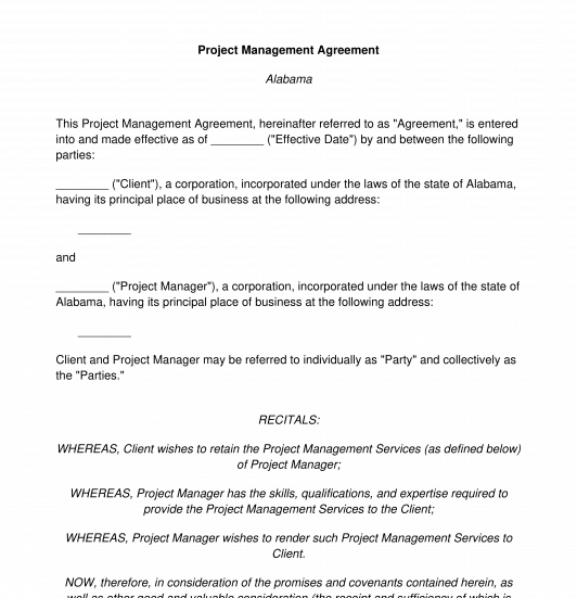 Project Management Agreement
