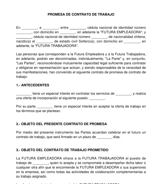 Promesa de Contrato de Trabajo