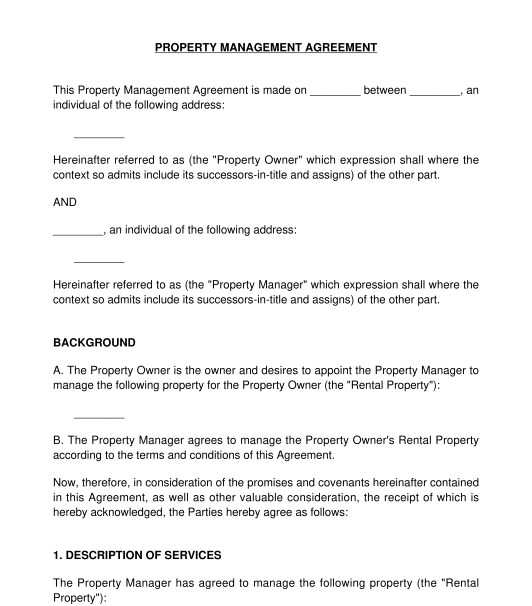 Property Management Agreement