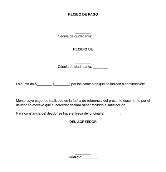 Recibo de Pago - Modelo, Ejemplo en Línea - Word y PDF
