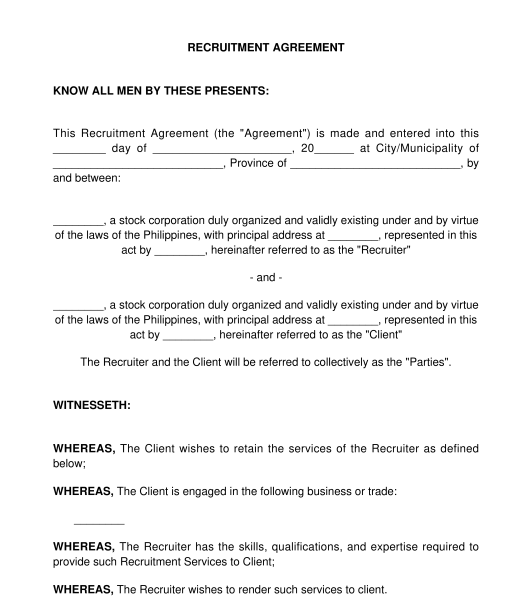 Recruitment Agreement