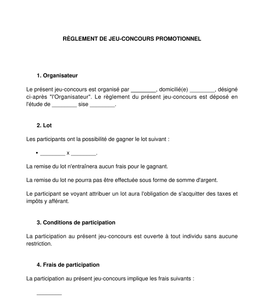 Règlement de jeu-concours