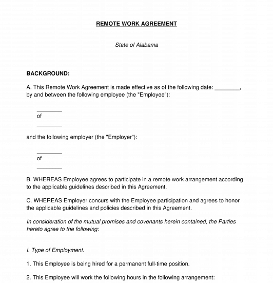 Remote Work Agreement
