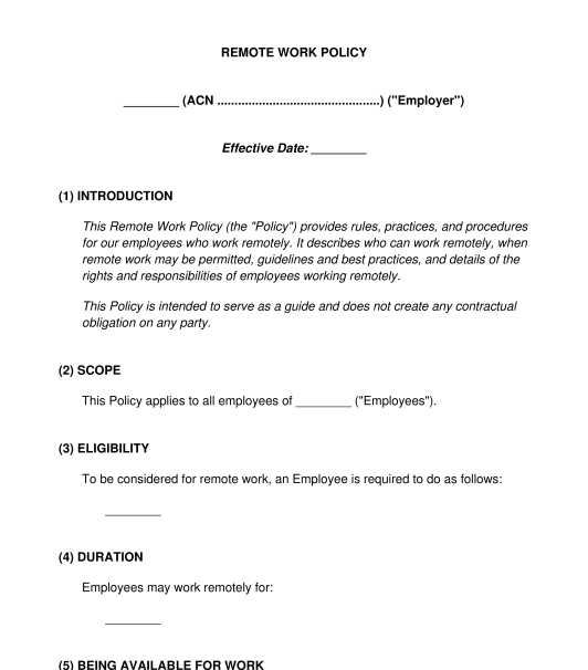 Remote Work Policy