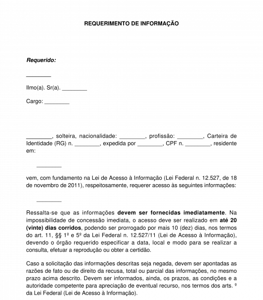 Requerimento de informação pública
