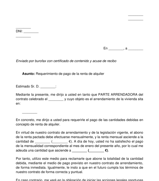 Formato De Carta Cobro Vencimiento Notificación de pago 