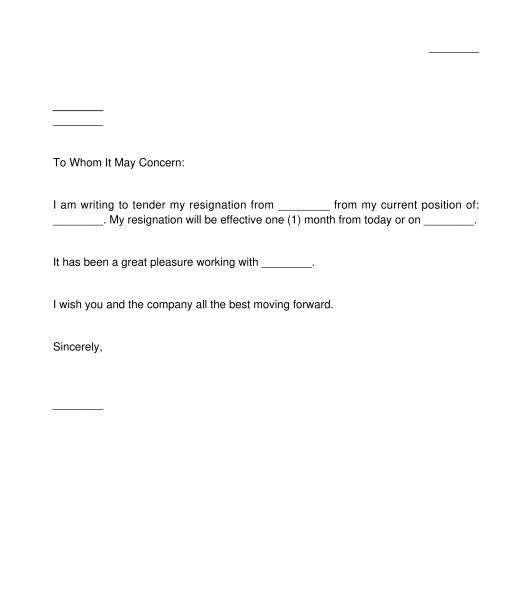 Simple Resignation Letter Templates from www.wonder.legal