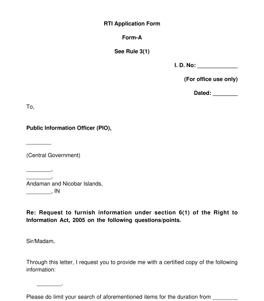 RTI Application Form