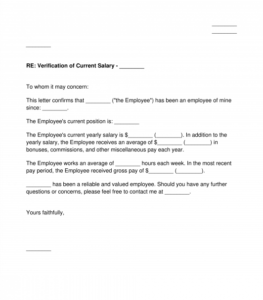 Salary Verification Letter Template from www.wonder.legal