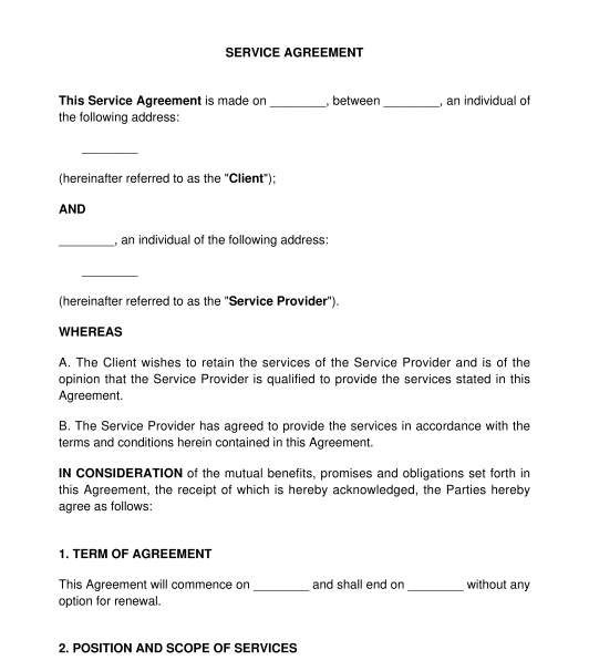 Service Agreement