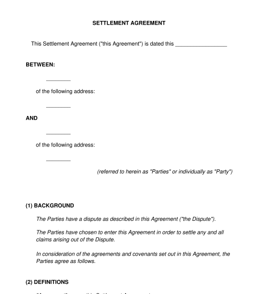 Settlement Agreement