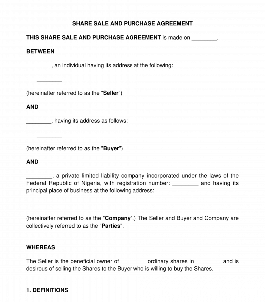 Share Sale and Purchase Agreement