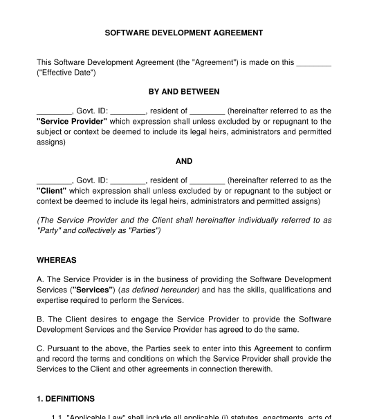 Software Development Agreement
