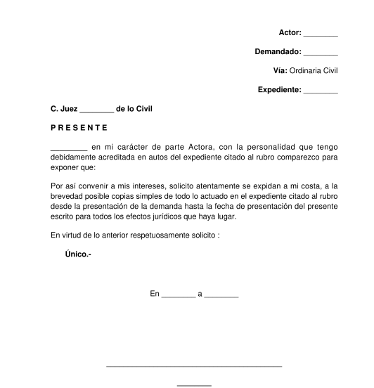 Solicitud de Copias Expediente Judicial