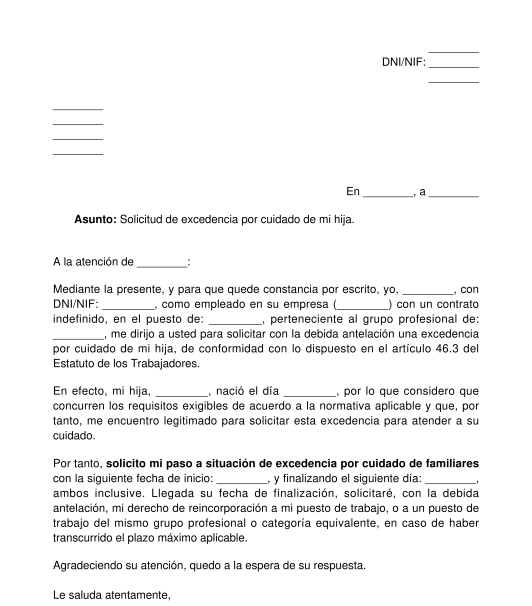 Carta Para Pedir Baja Temporal Licencia o baja 