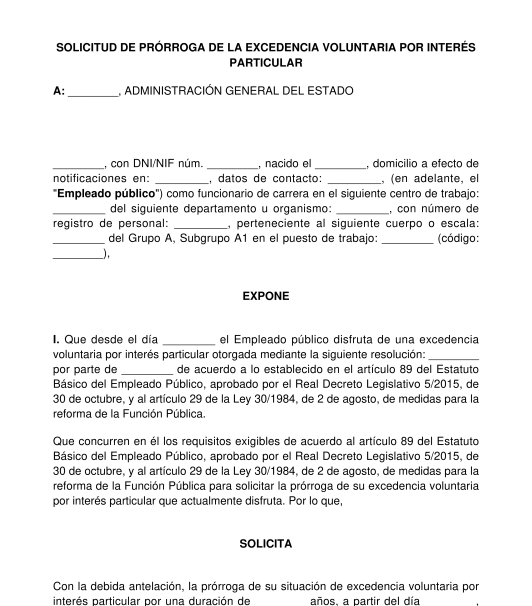 Solicitud de reingreso tras una excedencia voluntaria para empleado público