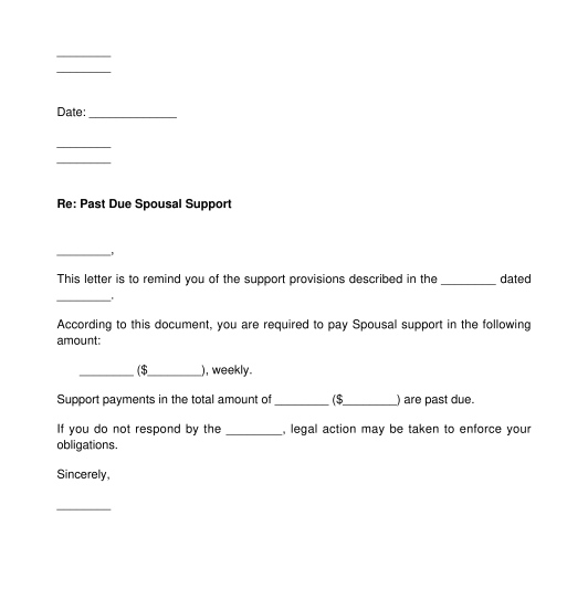 Spousal Support Letter