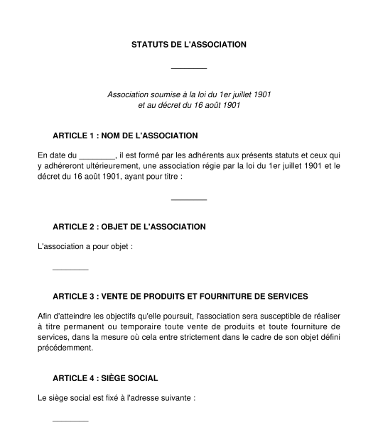 Statuts d'association