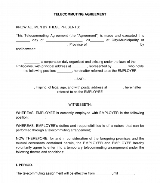 Telecommuting Agreement