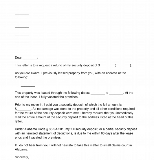 Security Deposit Letter Format from www.wonder.legal