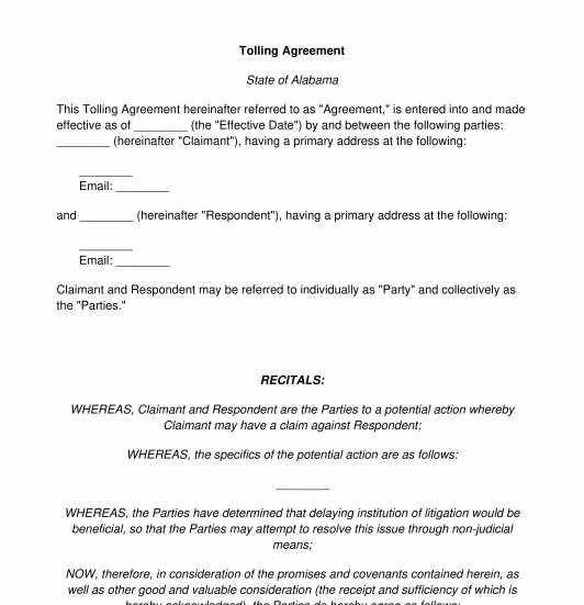 Tolling Agreement