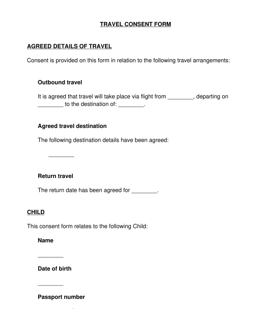 Travel Consent Form