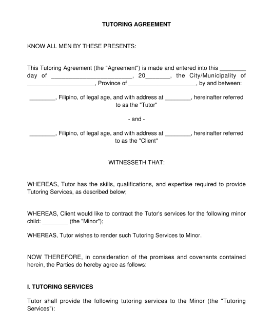 Tutoring Agreement